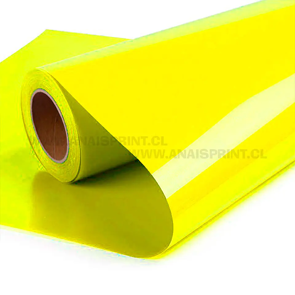 VINILO TEXTIL PU TERMOTRANSFERIBLE 50 CM X 1 MT AMARILLO 1