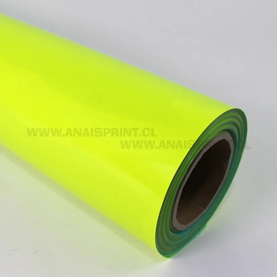 VINILO TEXTIL PU AMARILLO NEON 50 CM X 1 MT 1