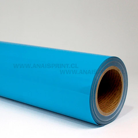 VINILO TEXTIL PU CELESTE NEON 50 CM X 1 MT
