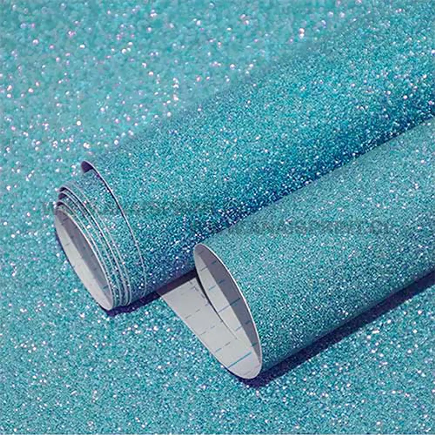 VINILO DECORATIVO ADHESIVO GLITTER CELESTE 61 CM X 1 MT 1