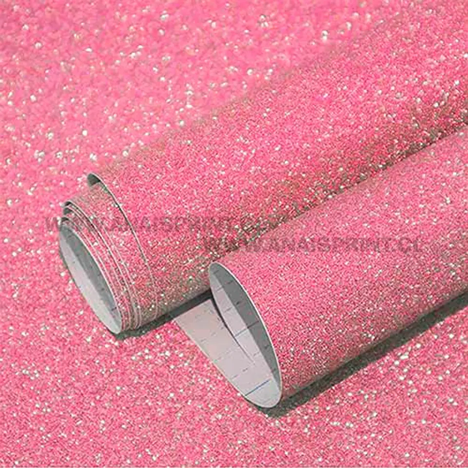 VINILO DECORATIVO ADHESIVO GLITTER ROSADO 61 CM X 1 MT 1