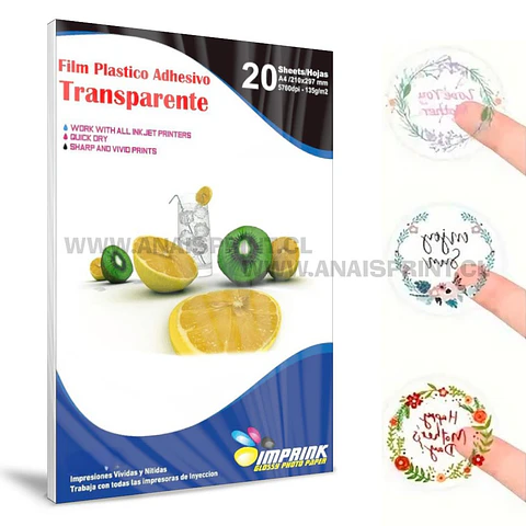 VINILO PVC ADHESIVO TRANSPARENTE (CRISTALINO) A4 / 20 HOJAS