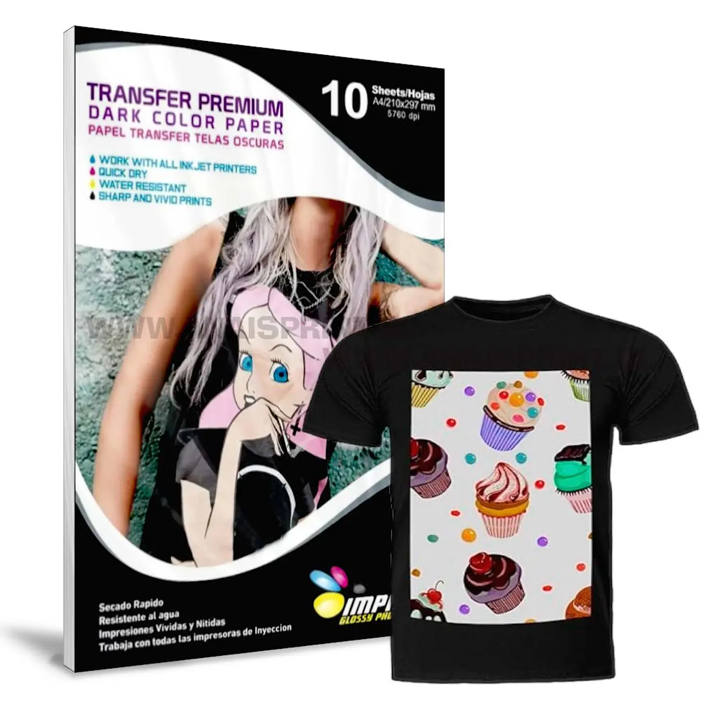 PAPEL TRANSFER PREMIUM TELAS OSCURAS A4 / 10 HOJAS 1