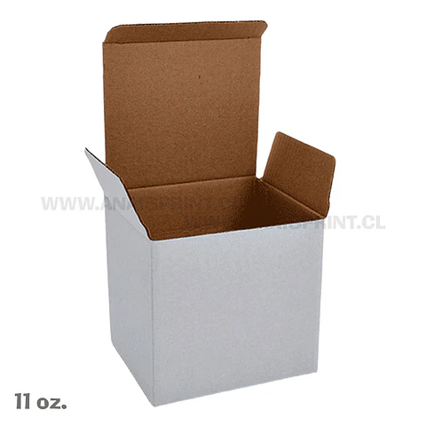CAJA CUADRADA BLANCA PARA TAZA DE 11 OZ.