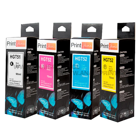 TINTAS DYE PARA IMPRESORAS HP GT 51 / 52  INKJET