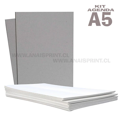 KIT AGENDA A5 (15X21 CM) PAPEL BOND + TAPAS 