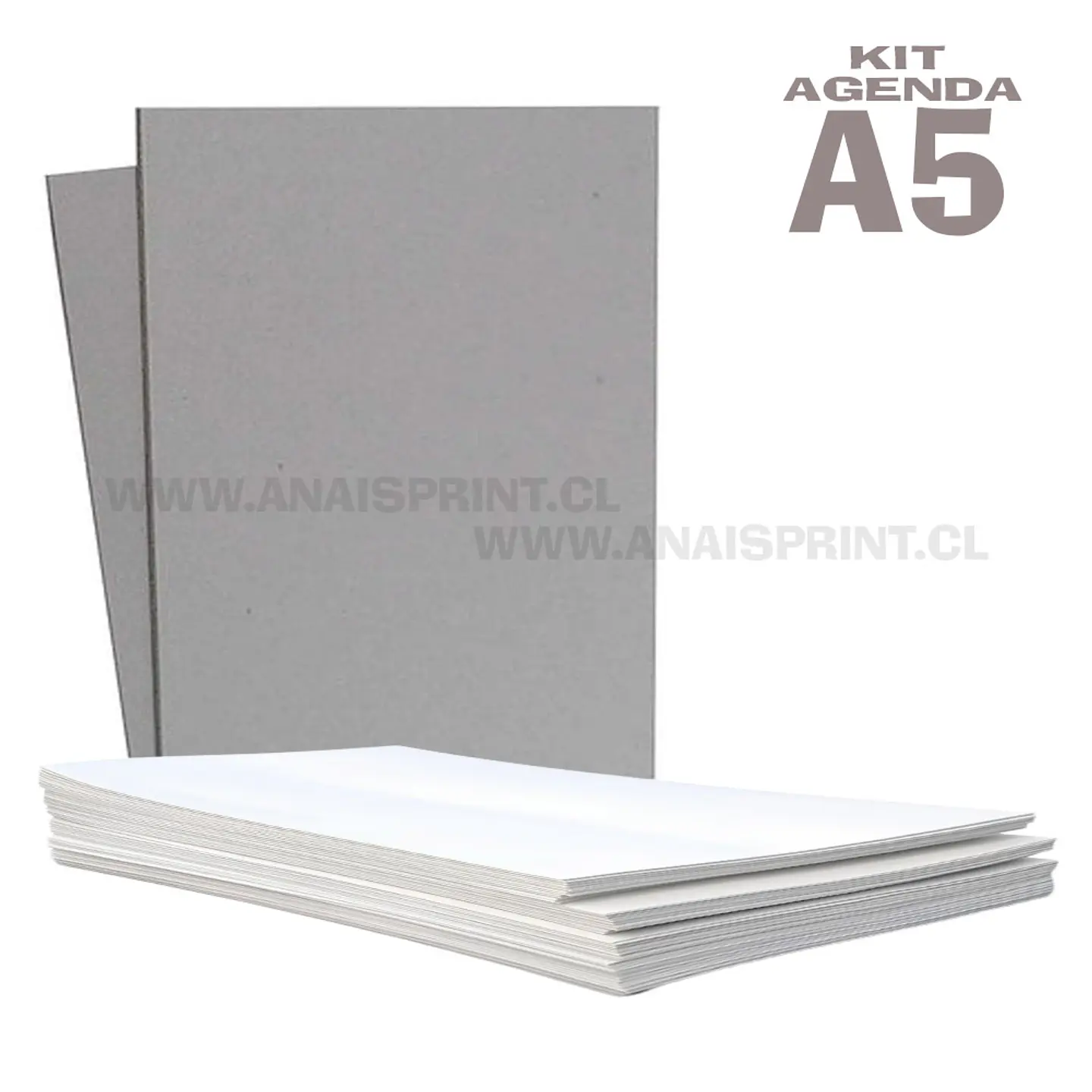 KIT AGENDA A5 (15X21 CM) PAPEL BOND + TAPAS  1