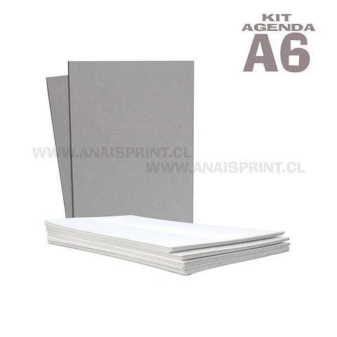 KIT AGENDA A6 (10x15 CM) PAPEL BOND + TAPAS 