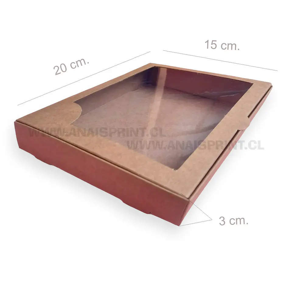 CAJA KRAFT CON VISOR 20X15X3 CMS 1