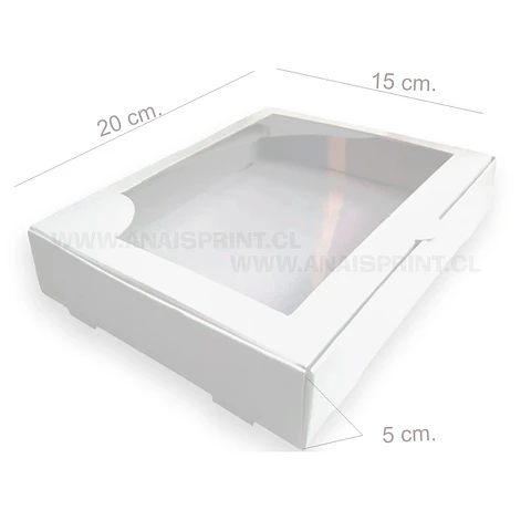 CAJA BLANCA SUBLIMABLE CON VISOR 20X15X5 CMS