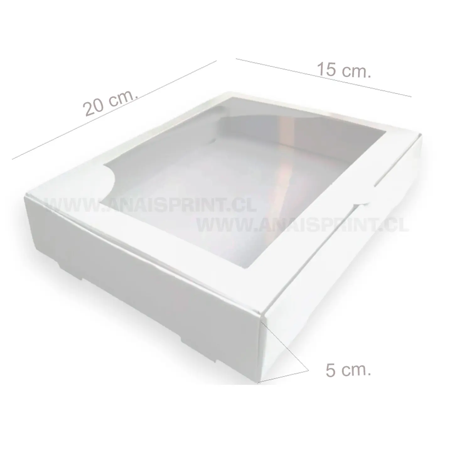 CAJA BLANCA SUBLIMABLE CON VISOR 20X15X5 CMS 1