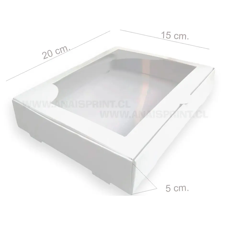 CAJA BLANCA SUBLIMABLE CON VISOR 20X15X5 CMS 1