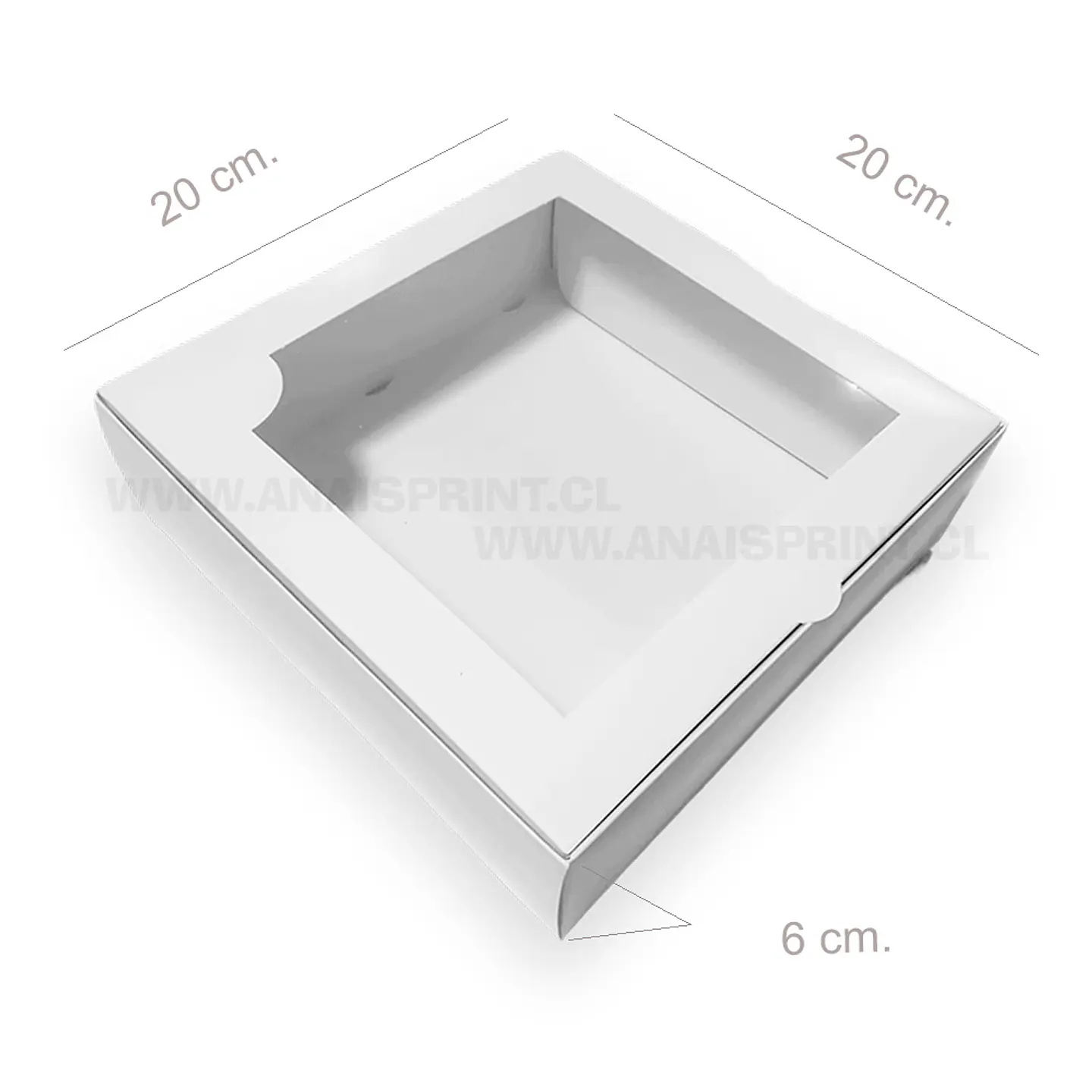 CAJA BLANCA SUBLIMABLE CON VISOR 20X20X6 CMS 1