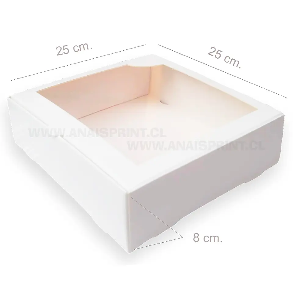 CAJA BLANCA SUBLIMABLE CON VISOR 25X25X8 CMS 1