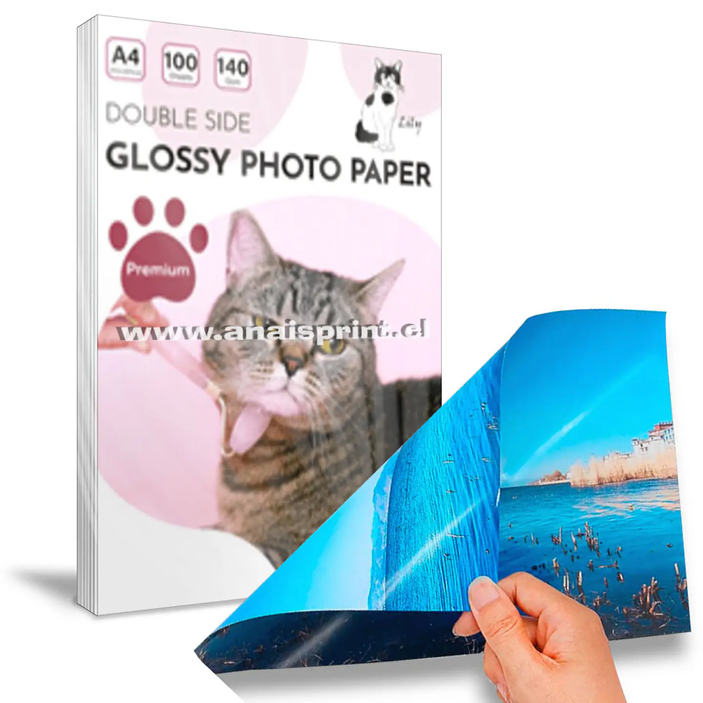 PAPEL FOTOGRÁFICO GLOSSY DOBLE FAZ 140 GR / A4 / 100 HOJAS 1