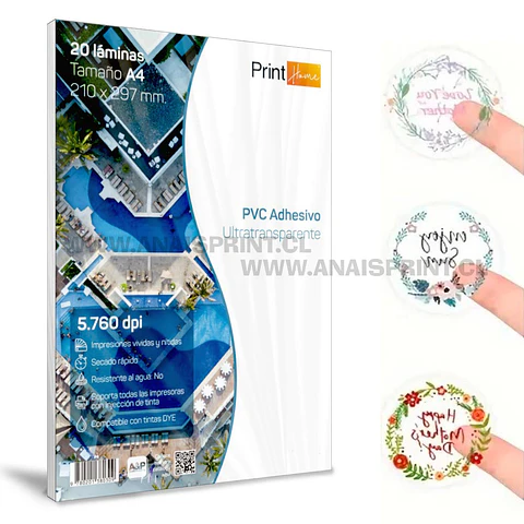 VINILO PVC ADHESIVO TRANSPARENTE CRISTALINO A4 / 20 HOJAS