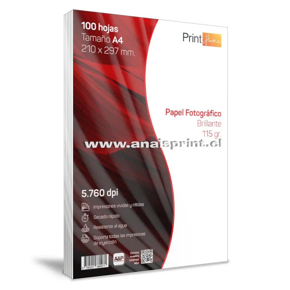 PAPEL FOTOGRÁFICO GLOSSY 115 GR / A4 / 100 HOJAS 1