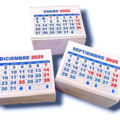MINI TACO CALENDARIO AÑO 2027 100 UNDS / 6,8 X 5,0 CMS