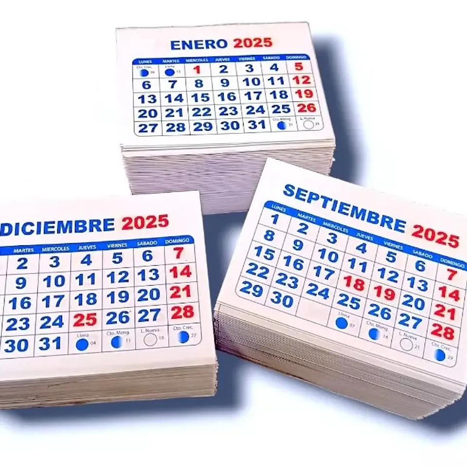 MINI TACO CALENDARIO AÑO 2027 100 UNDS / 6,8 X 5,0 CMS 1