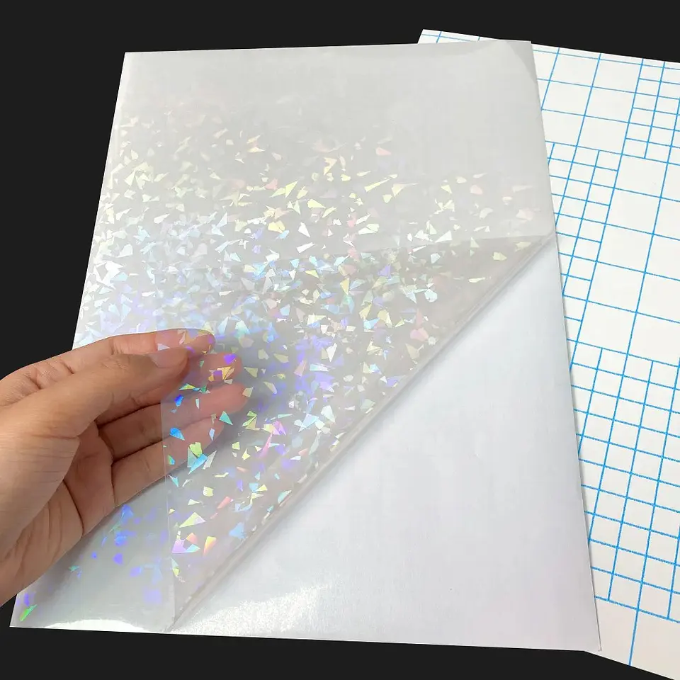 LAMINADO EN FRÍO TRANSPARENTE EFECTO VIDRIO ROTO A4  2