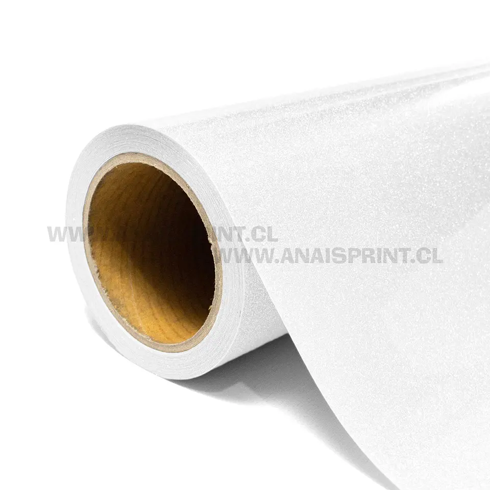 VINILO TEXTIL GLITTER 50 CM X 50 CM BLANCO  1