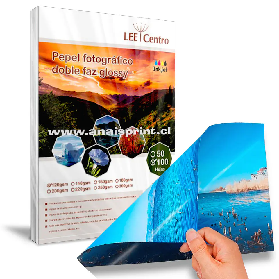 PAPEL FOTOGRÁFICO GLOSSY DOBLE FAZ 120 GR / A4 / 100 HOJAS 1
