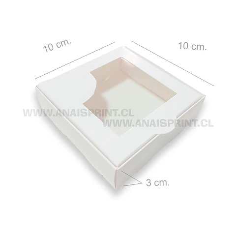 CAJA BLANCA SUBLIMABLE CON VISOR 10X10X3 CMS