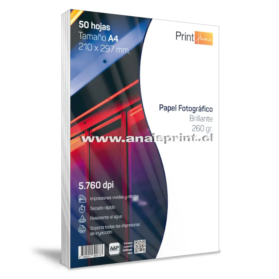 PAPEL FOTOGRÁFICO GLOSSY 260 GR / A4 / 50 HOJAS 1