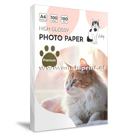 PAPEL FOTOGRÁFICO GLOSSY 180 GR / A4 / 100 HOJAS