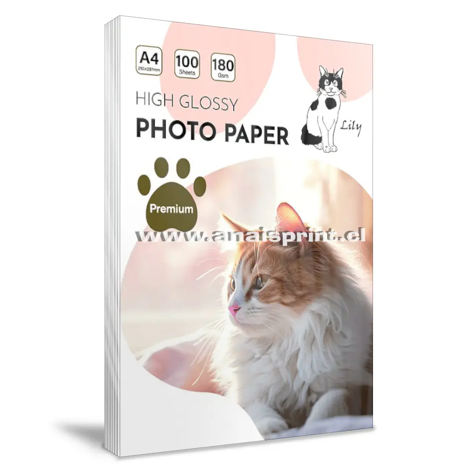 PAPEL FOTOGRÁFICO GLOSSY 180 GR / A4 / 100 HOJAS 1