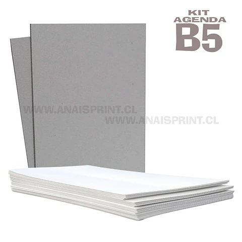 KIT AGENDA B5 (17,6 X 25 CM) PAPEL BOND + TAPAS 