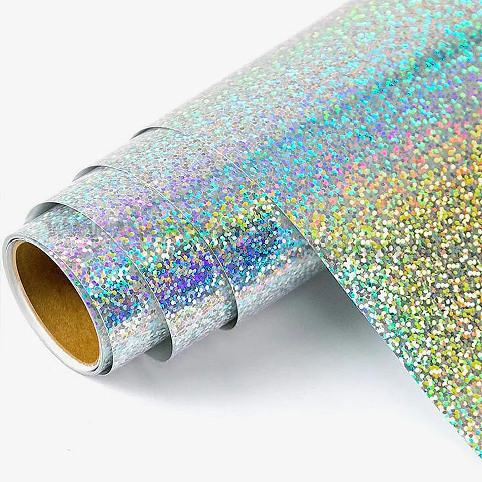 VINILO DECORATIVO CON ADHESIVO GLITTER HOLOGRAFICO 61 CM X 1 MT 1