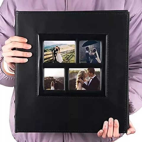 ÁLBUM FOTOGRÁFICO CUERO CON VENTANA PARA 500 FOTOS 10X15 CM