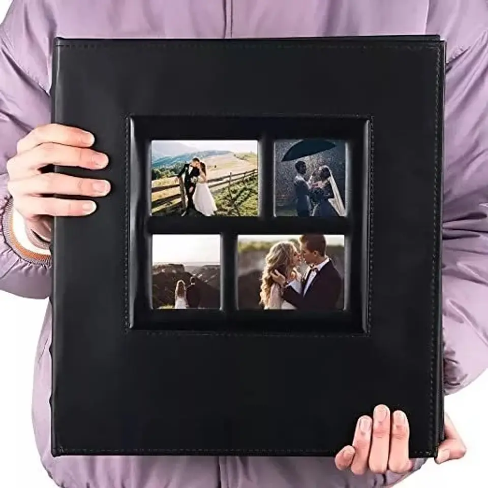 ÁLBUM FOTOGRÁFICO CUERO CON VENTANA PARA 500 FOTOS 10X15 CM 1