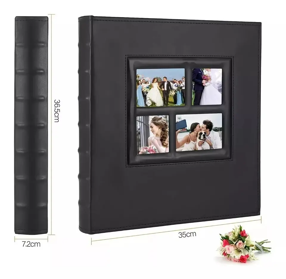 ÁLBUM FOTOGRÁFICO CUERO CON VENTANA PARA 500 FOTOS 10X15 CM 2