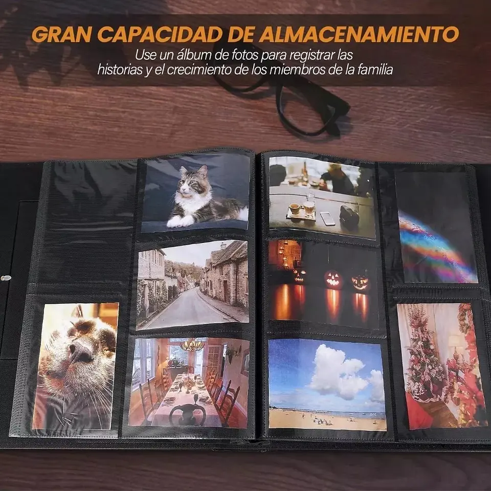 ÁLBUM FOTOGRÁFICO CUERO CON VENTANA PARA 500 FOTOS 10X15 CM 6