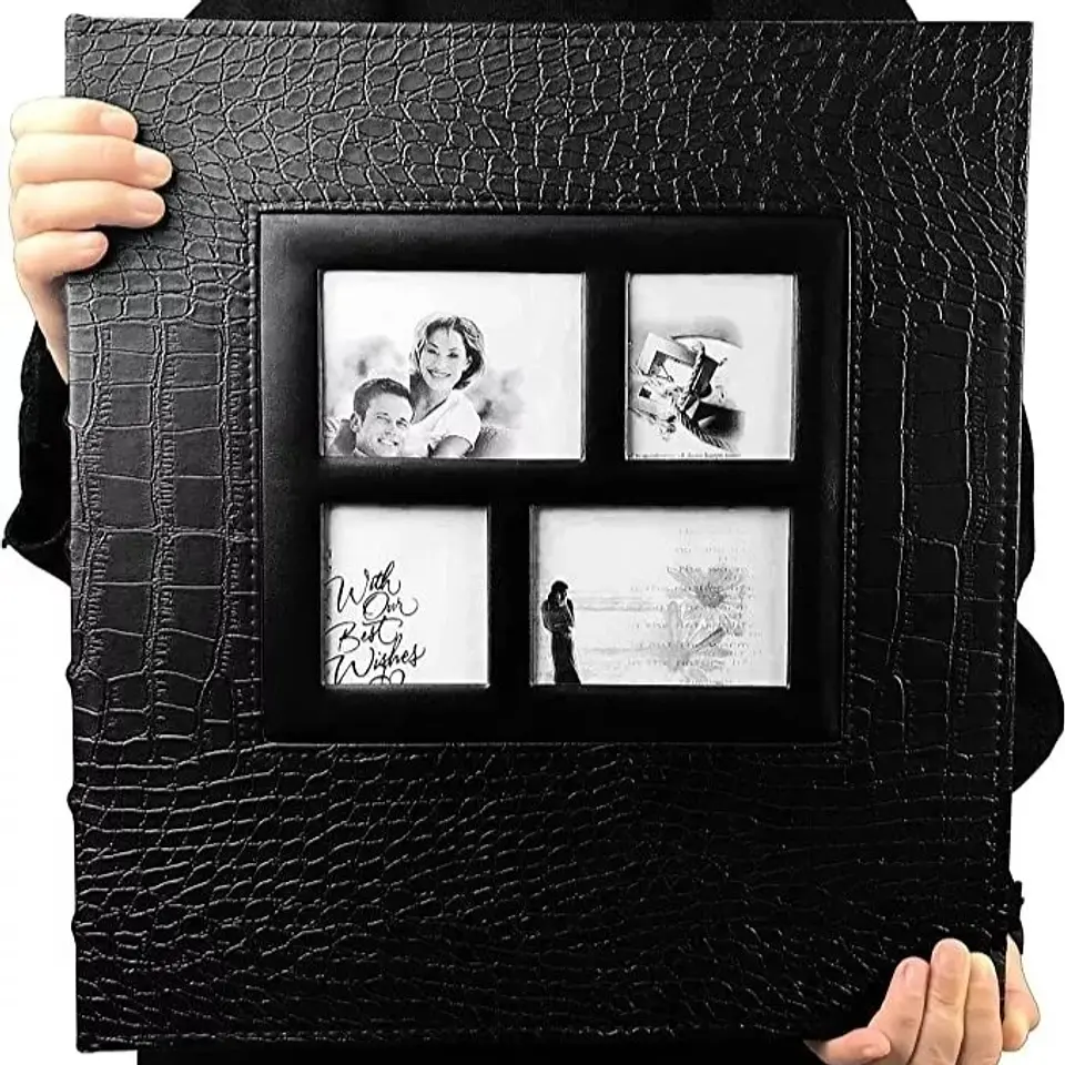 ALBUM FOTOGRAFICO CUERO TEXTURADO CON VENTANA PARA 500 FOTOS 10X15 CM 1