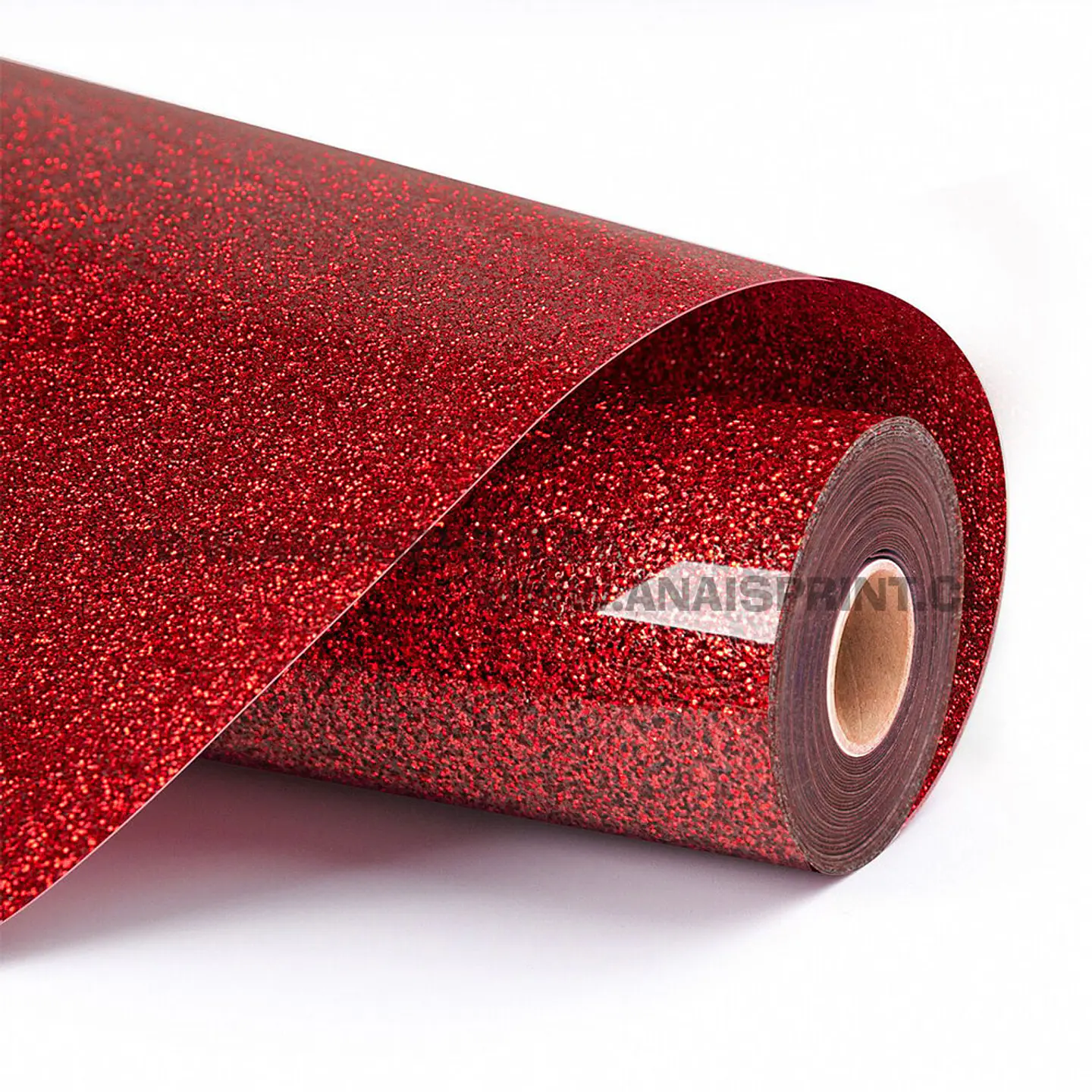 VINILO TEXTIL GLITTER TERMOTRANSFERIBLE  ROJO 50 CM X 1 MT 1