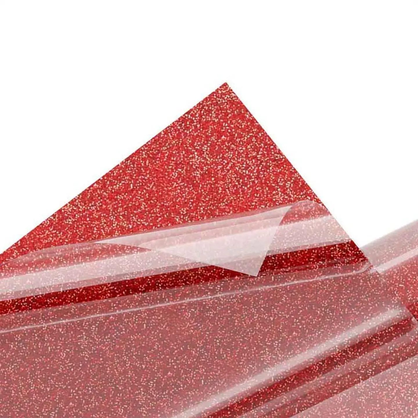 VINILO TEXTIL GLITTER TERMOTRANSFERIBLE  ROJO 50 CM X 1 MT 2