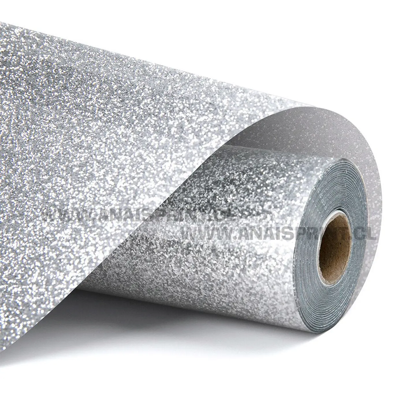 VINILO TEXTIL GLITTER TERMOTRANSFERIBLE PLATEADO 50 CM X 1 MT 1