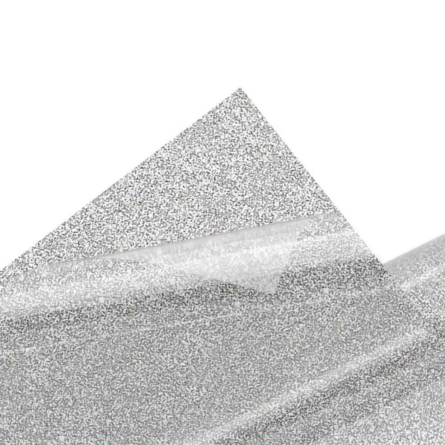 VINILO TEXTIL GLITTER TERMOTRANSFERIBLE PLATEADO 50 CM X 1 MT 2