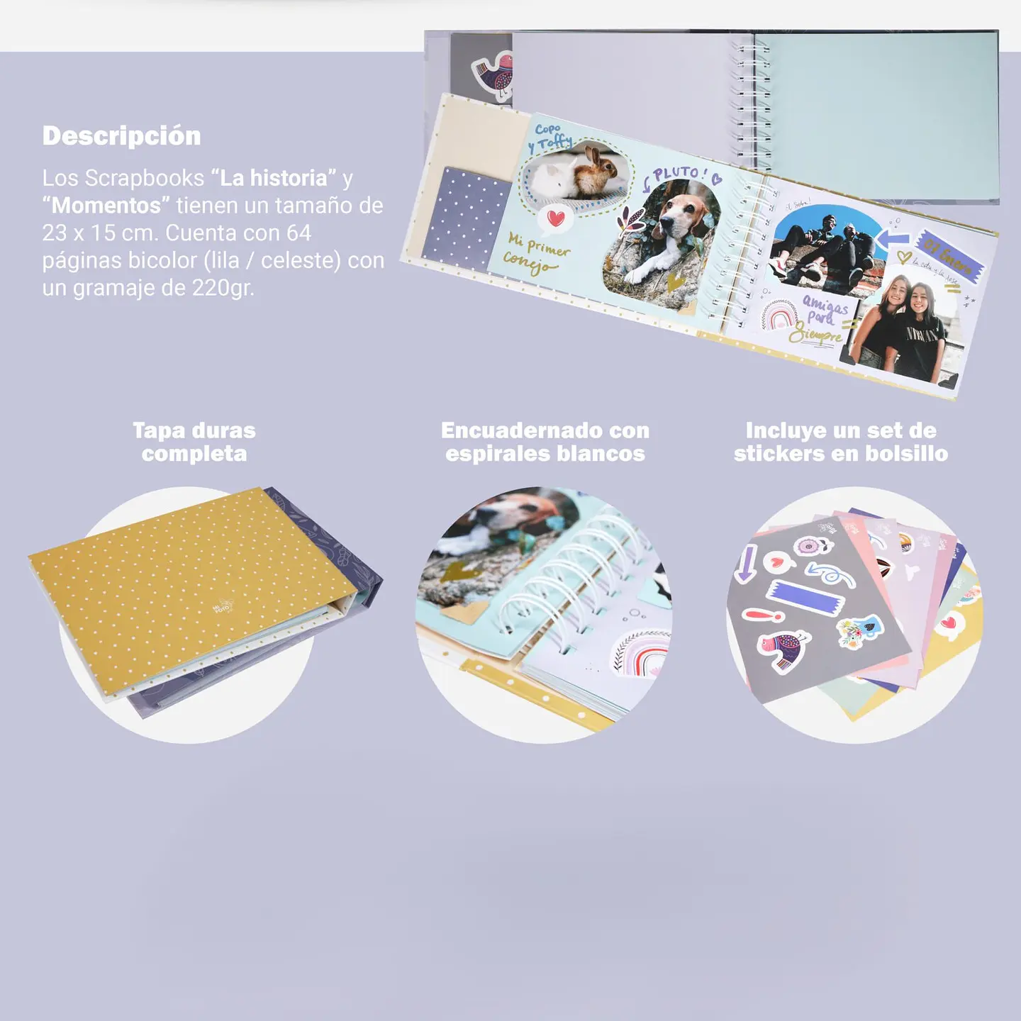 ALBUM SCRAPBOOK TAPA CON BOLSILLO CON 32 HOJAS BICOLOR 2