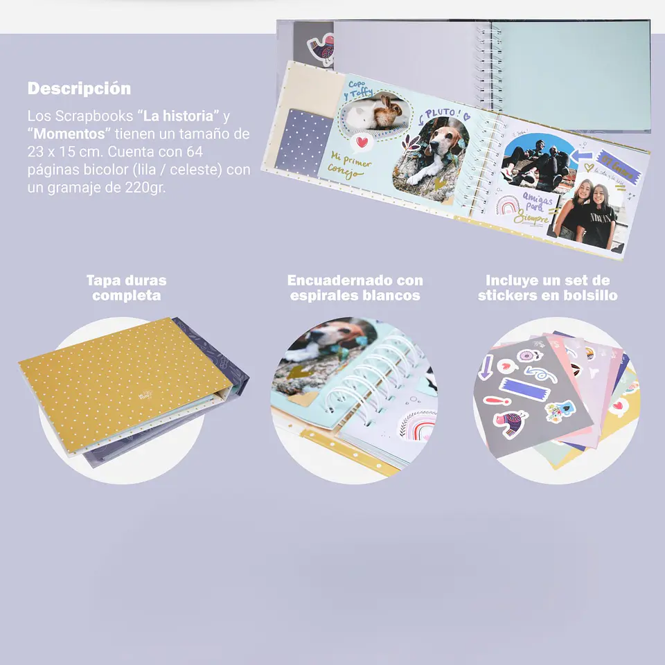 ALBUM SCRAPBOOK TAPA CON BOLSILLO CON 32 HOJAS BICOLOR 2