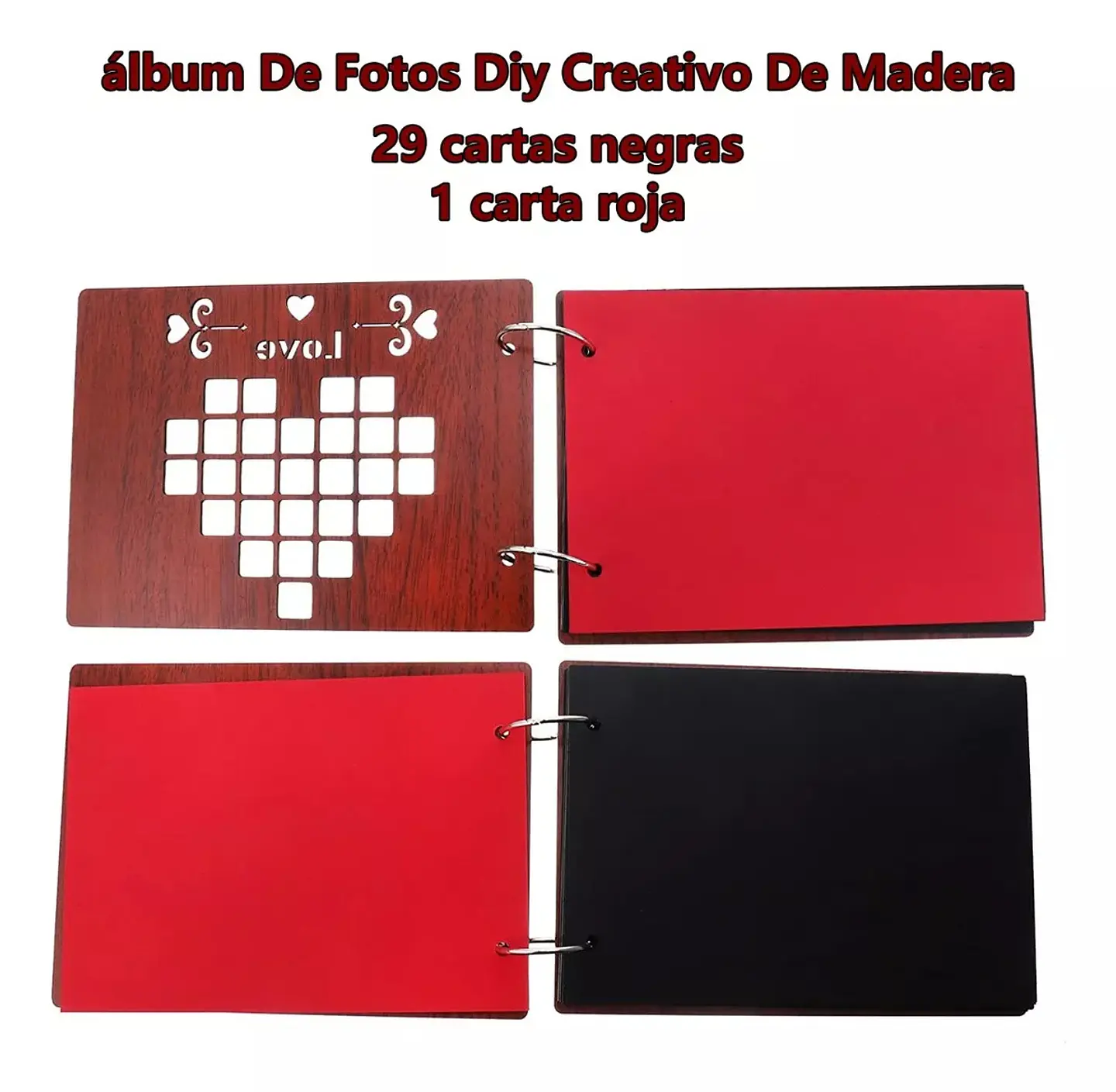 ALBUM BRICOLAJE CORAZON TAPA DE MADERA ANILLADO 2