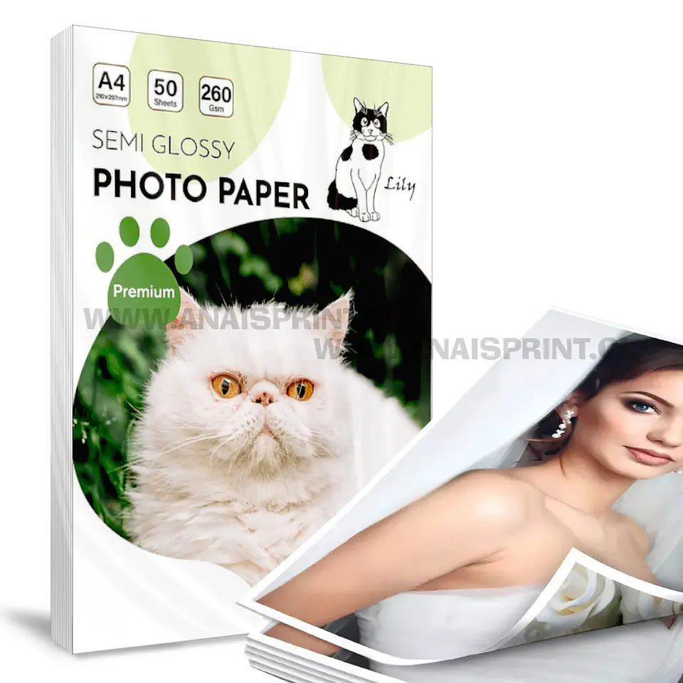 PAPEL FOTOGRAFICO SEMI GLOSSY 260 GR / A4 / 50 HOJAS 1