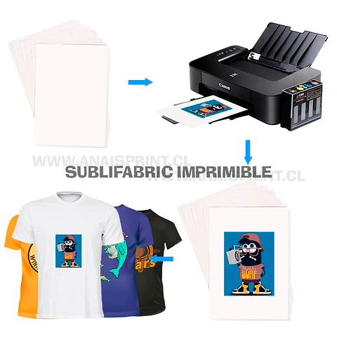 VINILO TEXTIL DE IMPRESIÓN SUBLIFABRIC PLUS A4 / 1 HOJA
