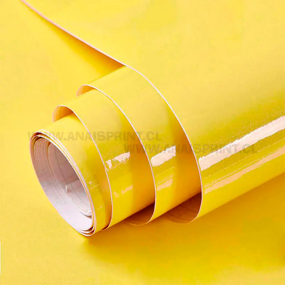VINILO DECORATIVO CON ADHESIVO AMARILLO 61 CM X 1 MT 1