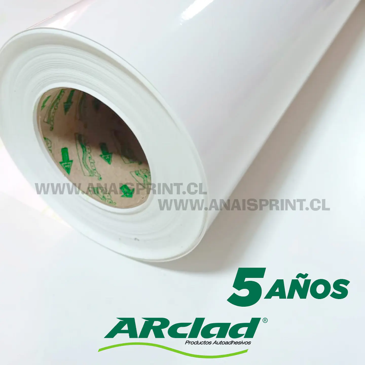 VINILO DECORATIVO CON ADHESIVO 5 AÑOS BLANCO 61 CM X 1 MT 1