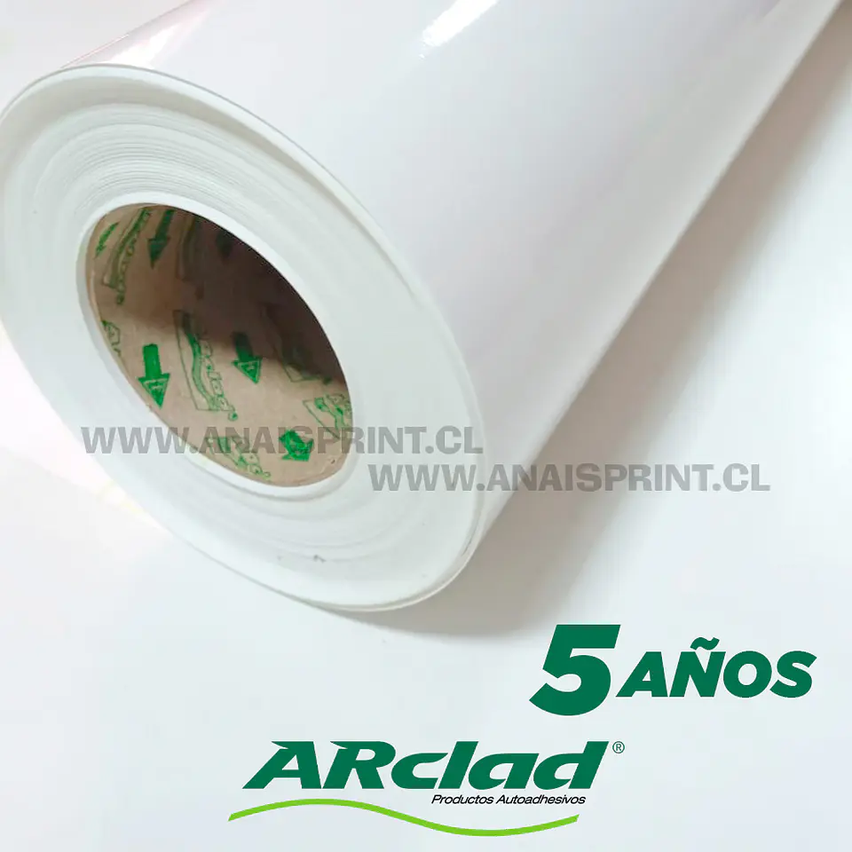 VINILO DECORATIVO CON ADHESIVO 5 AÑOS BLANCO 61 CM X 1 MT 1