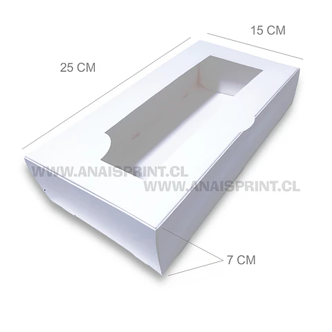 CAJA BLANCA SUBLIMABLE CON VISOR 25X15X7 CMS